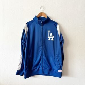 Los Angeles Dodgers Jacket Mens Large Stitches full zip LA MLB baseball sports